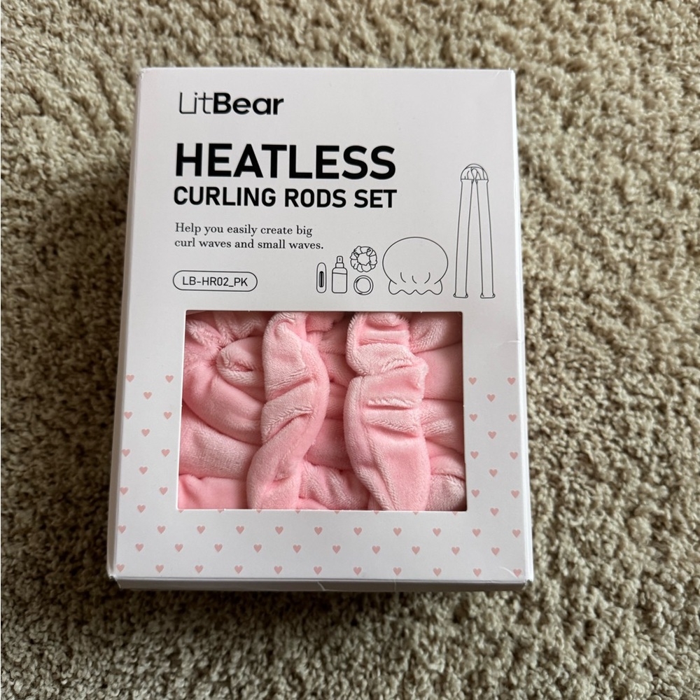 LitBear Heatless Curling Rods Set - Pink